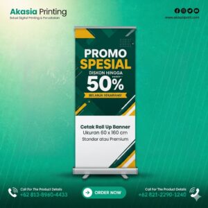 Cetak Roll Up Banner 60 x 160 cm
